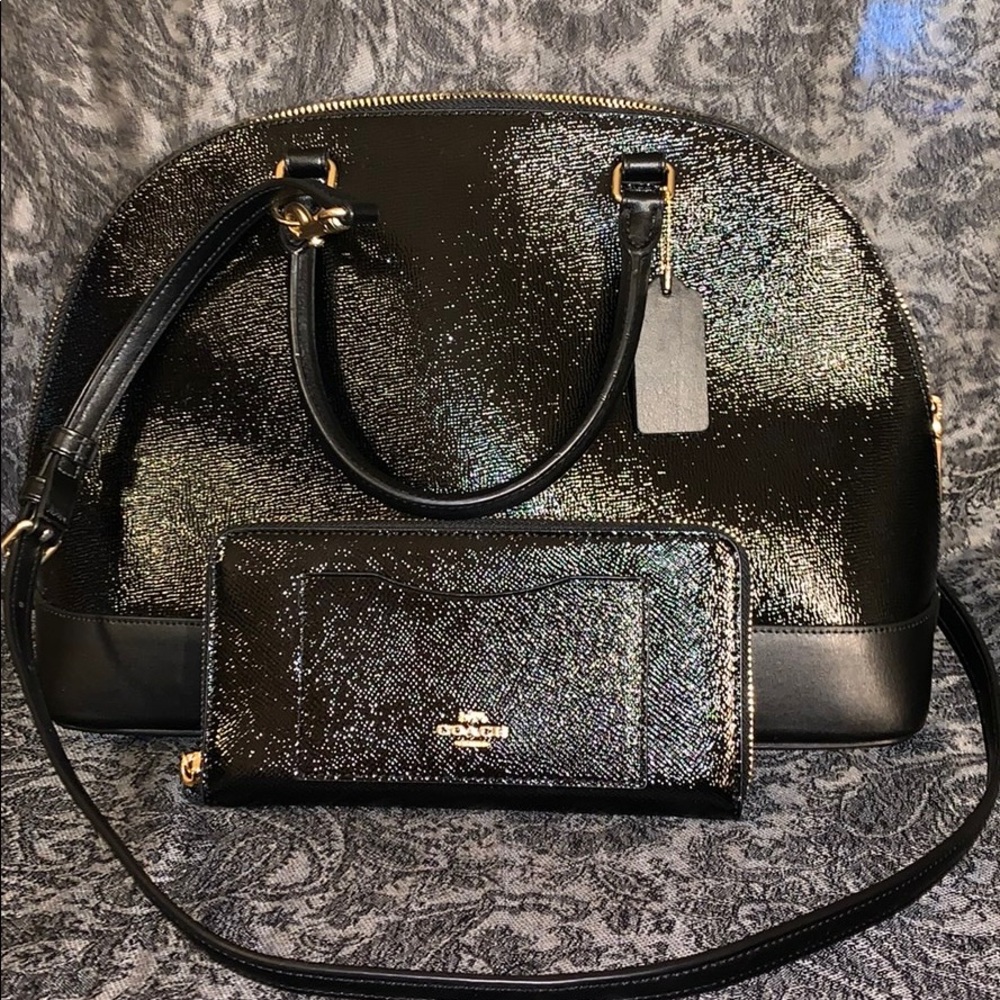 Coach patten leather Sierra black bag